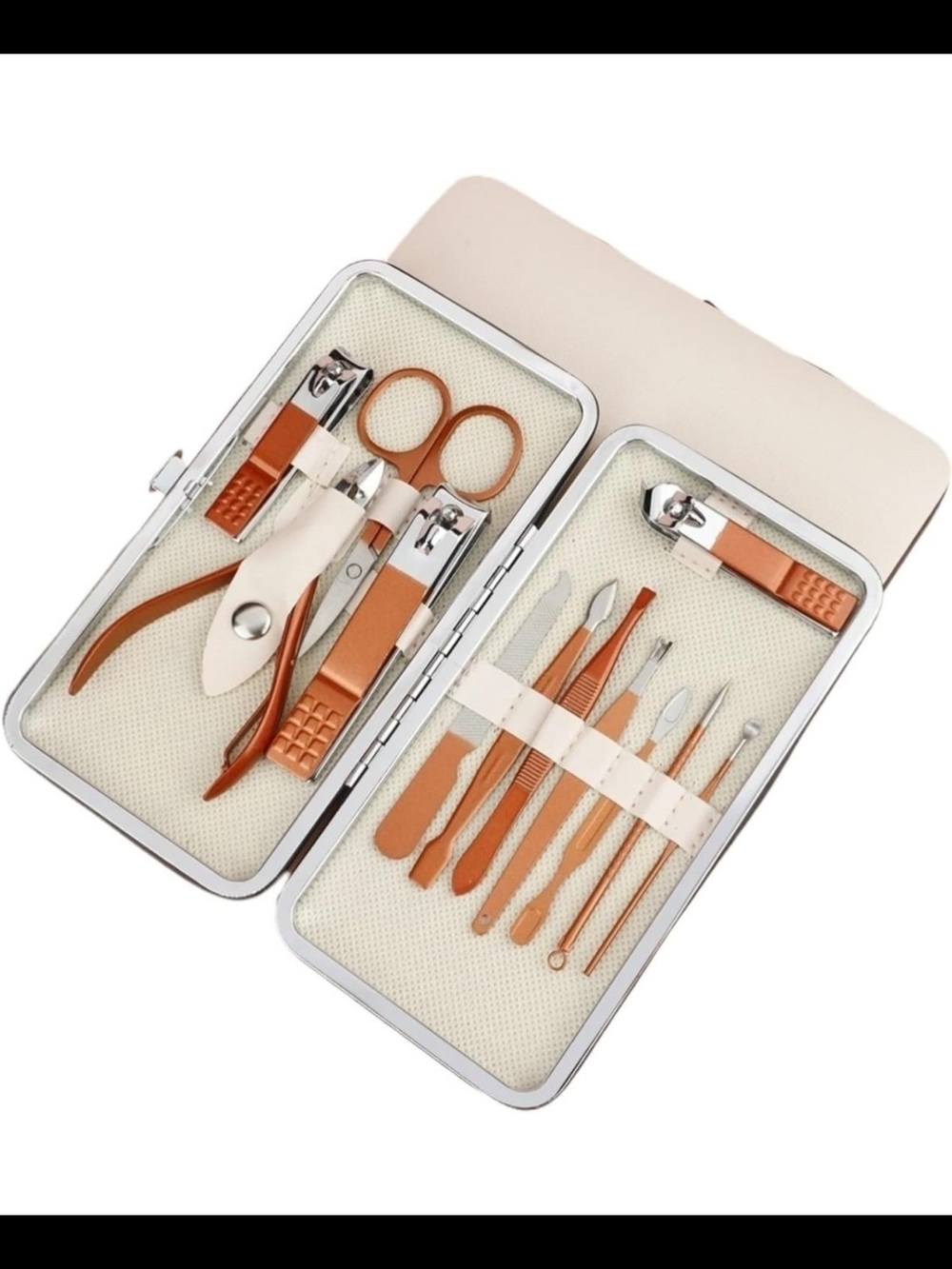 12pc Manicure Cutters Nail Clipper Set, Stainless Steel Pedicure Scissors